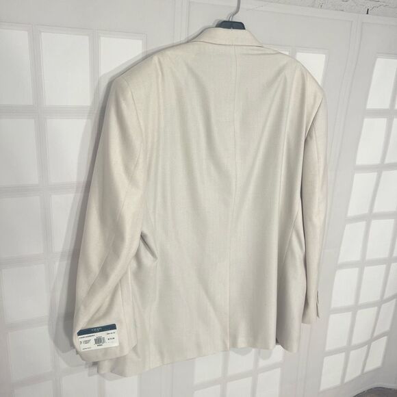 Chaps NWT Off White Two-Button Long Sleeve Single Breasted Blazer Jacket Size 46 - Picture 5 of 8